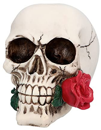 Boland - Totenkopf Deko aus Polyresin, Halloween Dekoration für Haus und Garten, Deko Schädel, Tischdekoration, 14 cm
