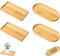 4 Pièces Plat En Bambou Rectangulaire Et Ovale - Plateaux Décoratifs De Service, Sous Verre, Plateau De Cuisine Pour Nourriture, Tasses, Bijoux, Pots De Fleurs, Café