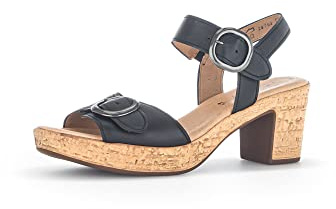 Gabor Damen Riemchensandalen, Frauen Sandalen,Best Fitting,Sommerschuhe,Freizeitschuhe,offene Schuhe,Strandschuhe,Absatz,schwarz,41 EU / 7.5 UK