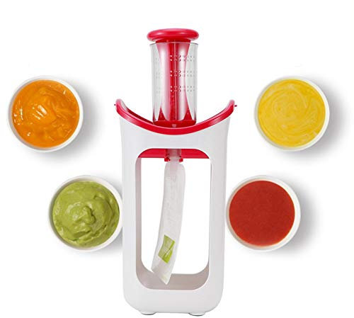 Topyond Machine à Aliments pour Bébés, Presse-purée De Fruits, Station De Pressage des Aliments, Pochettes Alimentaires pour la Cuisine à Domicile, Robot Culinaire pour Enfants(Rouge)