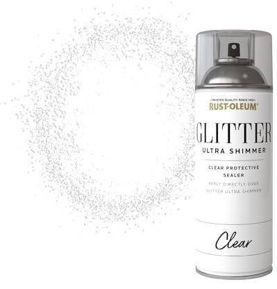 Rust-Oleum 400ml Ultra Shimmer Glitter Spray Protective Sealer, Clear