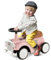 COSTWAY Porteur Enfants Rétro avec Volant Réaliste 40°et Son, Voiture à Pousser Intérieur Exterieur avec 4 Roues en EVA, Coffre à Jouets, Charge 25kg pour Enfants de 18-36 Mois (Rose)