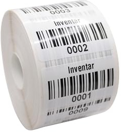 Inventaretiketten mit Wunschtext – Universal Etiketten 45x25mm, selbstklebend, 4–13-stellig, 1000 Etiketten/Rolle – individuell bedruckt für Inventar & Gerätekennzeichnung