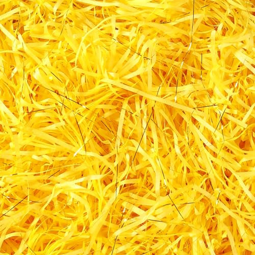200g Geschreddertes Papier Gelb Geschenk Füllmaterial für Pakete,Geschenkbox,Geschenkkorb und Präsentkorb
