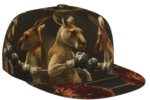 Box-Känguru-Baseballkappe, Polyester, flache Krempe, schweißableitend, atmungsaktiv und kühl, geeignet für den Sommer, schützt Ihre Mode und Komfort, Schwarz, Schwarz, XL/Einheitsgröße