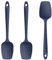 U-Taste Silicone Spoon Spatula Set of 3: 250 ℃ Heat-Resistant Food Grade Flexible Rubber Scraper, Cooking Baking Scraping Mixing Kitchen Utensils for Non Stick Pan/Wok (Midnight Blue)