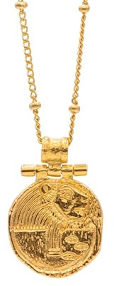 HG HAZE & GLORY Halskette Damen aus 925 Sterling Silber, Schmuck Frauen, Silberkette mit Anhänger, Antik, Maahes, vergoldet, 45 cm