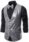 Chdirnely Herren Weste Pailletten Jacken für Männer Glitzer Weste Pailletten Kleid Anzug Weste V Ausschnitt Sparkly Weste für Party Club Urlaub Halloween, silber, XXL