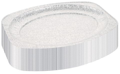 VIDETOL 20 bandejas de aluminio para servir, 34,5 x 24,5 cm, para fiestas, platos de aluminio para fiestas, alimentos, bodas, catering y cumpleaños