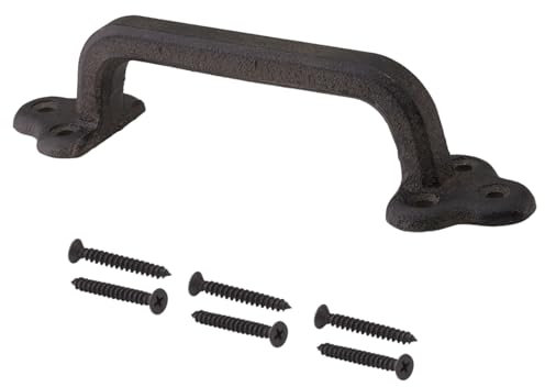 SOTECH Tirador de puerta corredera RUNE Tirador de puerta de hierro fundido rústico Longitud 22,7 cm Altura 5 cm Tirador de puerta de hierro forjado