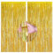 CC wonderland zone Silvester Gold Glitzer Lametta Vorhänge(1m x 2.5m),2 Stück Metallic Folienvorhänge Tinsel Curtain für Party Dekoration