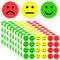 OIGWBPH 1200PCS Smile Aufkleber, Sticker, Smiley Face, Stimmungsaufkleber, Lächeln, Neutral, Traurig, Aufkleber (2,5 cm) (Rot, Gelb, Grün)