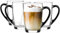 Glasmark KROSNO 1992 Kaffee Glas Kaffeeglas Mit Henkel Teeglas Becher 300 ml Glas Robust Spülmaschinenfest Hochglanz Schwarzer Henkel, Schwarz, Durchsichtig