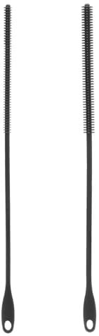 DAWRIS 2 Pcs Straw Cleaners Straw Brushes, 6mm+8mm Long Straw Cleaning Brush Silicone Brush Cleaner, Bendable Crevice Straw Cleaning Brush, Reusable Straw Cleaner Brush for Glass Metal Straw (Grey)