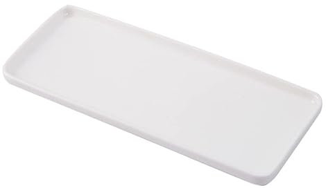 Ceramic Vanity Tray White Rectangle,Bathroom Vanity Tray, Sink for Tissue Jewelry Ring Dish Dresser Shampoo Perfume Candles Soap Towel Plant Bathroom Accessories (9.3 X 3.7 Inch, Large, 1 Pack)