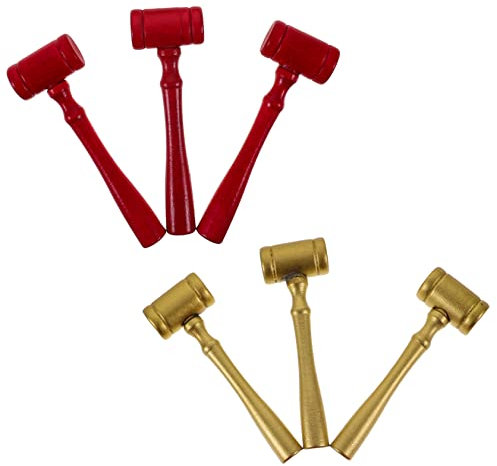 MUSISALY 6pcs Judge Hammer Toy Courtroom Gavel Judges Hammer Mini Judge Gavel Educational Toys Toys Kalimba Stickers Lawyer Gavel Role Play Outfits Judicial Gavel Children Toys Wood