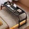 LIJBDDM Table De Lit Pivotante à Hauteur Réglable avec roulettes pour Un Usage Domestique,Table De Plateau à roulettes pour Ordinateur Portable(Color:Noir)