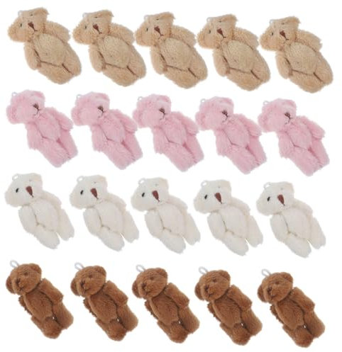 KOMBIUDA 20pièces Porte-clés Ours Peluche Mignon Mini Ours Tout Doux Jouet Animal Décoratif pour Clés Et Accessoires