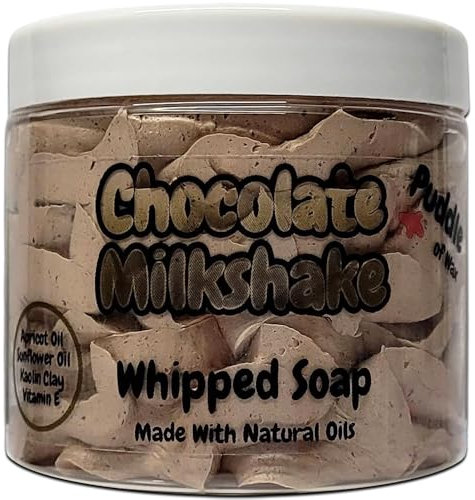 Chocolate Milkshake Whipped Soap Body Wash - 150g - Natural Oils & Kaolin Clay - Sweet Scent - Vegan Friendly - Puddle of Wax - Made in the UK