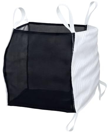 Woodbag Holz Big Bag Netzgewebe und Lüftungsgewebe mit Ventilationsstreifen geschlossener Boden 100x100x120/160cm für Brennholz (ohne Inhalt) (10, 100 x 100 x 120 cm)