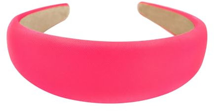 axy Breiter Haarreif mit Stoff gepolstertes Candy Colours - Wunderschön Stirnband Haarschmuck Haarreifen HRK2A (Neonrosa)