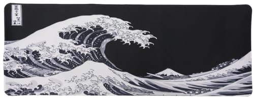 lachineuse Tapis DE Souris XXL - Design La Vague de Kanagawa - Décoration Nippone - 800 x 300 x 3 mm - Déco Japonaise - Antidérapant et Résistant à l'eau - Déco Bureau - Idée Cadeau Japon Asie