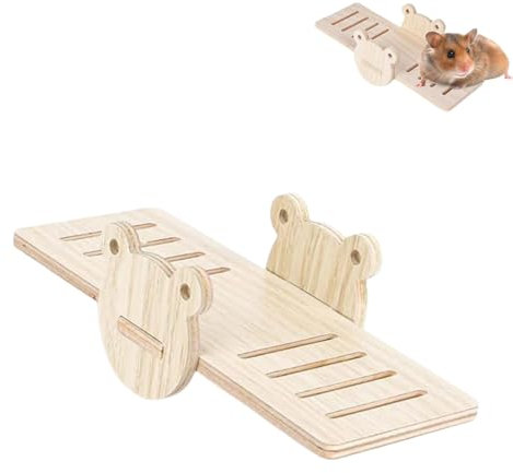 Zwenjuan Hamsterspielzeug,Hamster Spielzeug aus Holz,Hamster Versteck Haus DIY Brücke Wippe,Brücke Wippe,für Chinchillas,Rennmäuse,Hasen,Meerschweinchen,Rennmäuse,Mäuse,Maus