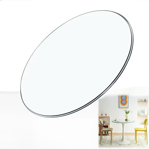 Generisch Transparent Glasplatte Runde Tischplatte Ø40-90cm Sicherheitsglas Schlagfest Rund Ersatzteil für Esstisch/Garten/Couchtisch, Einfach Zu Säubern(18.1in/46cm)