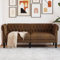 ChicAbode Chesterfield-Sofa 2-Sitzer Braun Stoff Couch mit Armlehnen Rückenlehne Stützbeine, Polstersofa für Wohnzimmer, Couchgarnitur, Modern
