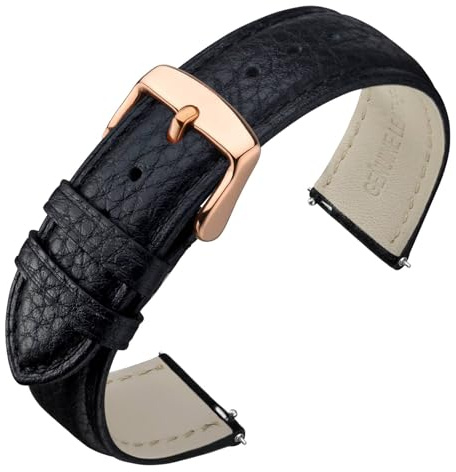 ANNEFIT Bracelet de Montre, Bracelets de Remplacement Cuir 16mm 18mm 19mm 20mm 22mm à Libération Rapide pour Femme Homme
