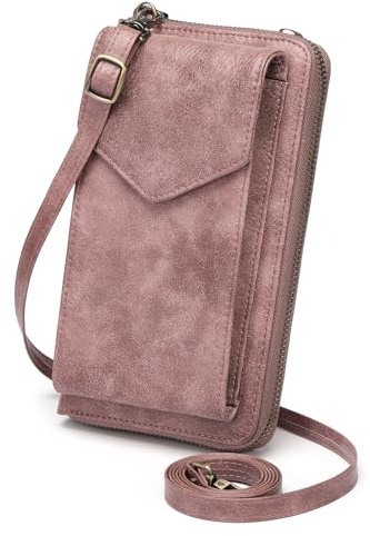 SENDEFN Handytasche zum Umhängen, Klein Handy Umhängetasche Damen Veganes Leder, Handytasche mit Geldbörse zum Umhängen, Umhängetasche damen mit Gurt abnehmbarer Schultergur