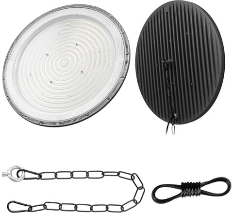Viugreum 1000W LED Hallenstrahler, 100000LM, Superhelle LED Werkstatt Deckenleuchte, 6500K Kaltweiß UFO Werkstattlampe, IP65 Wasserdichte High Bay Light für Turnhalle Fabriken, Garage, Lagerhaus