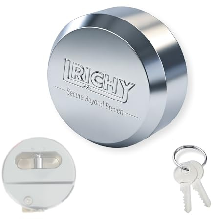 Lrichy 2-7/8'' Solid Steel Puck Lock for Trailer Doors, 1 Pcs, 2 Keys