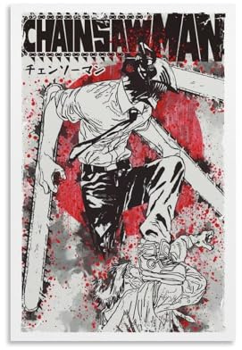 BFQMBKJUQ Chainsaw Man Anime Poster Poster Canvas Wall Art For Living Room Bedroom Gaming Room Office Posters 08x12inch(20x30cm) Unframe-style