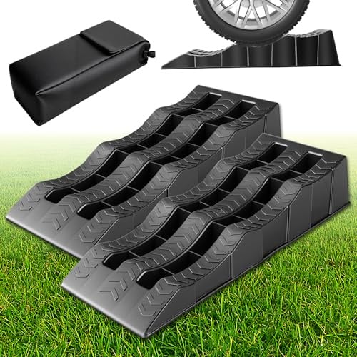 Auffahrkeile für Wohnmobil, 3 Stufen 4/7/10cm Auffahrkeile, Unterlegkeile Anhänger, Automotive Stufenkeile, Ausgleichskeil Set, Stufenkeile für maximalen Halt, 610 * 210 * 120mm