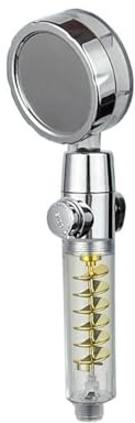 Shower Head Shower Head High Pressure Twin Turbocharged Handheld Turbo Fan Propeller One-Key Stop Massage Showerhead(Upgrade-Gold)