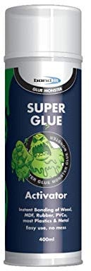 SUPER GLUE ACTIVATOR SPRAY 400ML TIN X 4 TINS ACCELERATOR SPRAY CYANOACRYLATE SUPERGLUE FAST ADHESIVE BOND SET