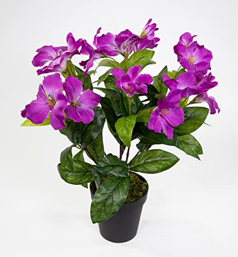 Seidenblumen Roß Hibiskus 40cm dunkellila im Topf ZF künstliche Pflanzen künstlicher Eibisch Kunstblumen Kunstpflanze