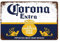 HISIMPLE Corona Extra Birra Poster Decorazione Parete Metallo Targa Vintage Pub Bar Bagno Casa Spiaggia Soggiorno Decorazione Targa in latta
