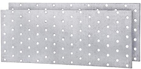 (Paquete de 2 piezas) Placa de unión de conector de reparación plana de acero 120 x 300 x 2 mm