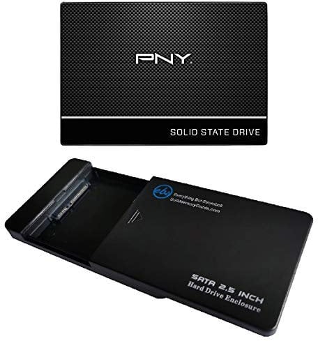 PNY SSD 120GB CS900 2.5 Sata III Internal Solid State Drive SSD (SSD7CS900-120-RB) Bundle with (1) Everything But Stromboli SSD/HDD Enclosure USB 3.0