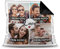 PR Print Royal Kissen mit Füllung - Fotocollage selbst gestalten mit Spruch - Love - mit Vier eigenen Fotos - Geschenkidee Fotokissen - Farbkissen Rückseite Schwarz