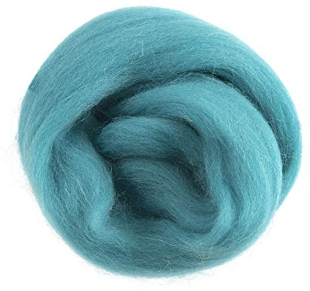 Trimits Natural Felting Roving Wool, Teal, 10 g