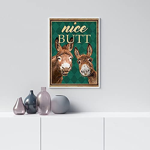 SIGNCHAT Nice Butt Poster Lustiges Esel Poster Esel Dekor Esel Liebhaber Badezimmer Dekor Badezimmer Home Decor Funny Esel Geschenk Metall Blech Schild 20,3 x 30,5 cm