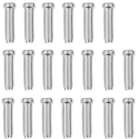 U-K Kit de 20pcs Embout Sertissage d'Extrémité de Câble Dérailleur Shifter de Frein à Vélo Montagne, Aluminium, Argent, 10mm, Embouts de Câble, Composants