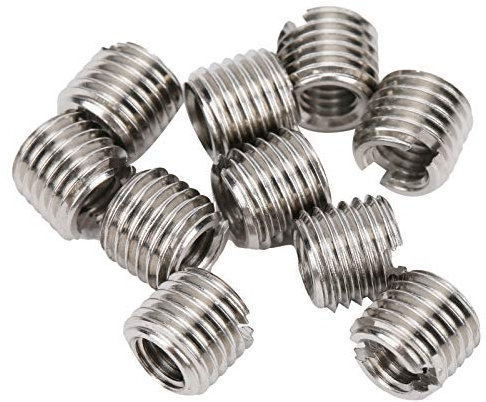10 Pezzi Inserti Filettati Dado Riduzione interno M5 * 0.8 esterno M8 * 1.0 lungo 7 mm Conversione Filo Strumento Kit Acciaio Inossadabile Hardware Fastener per Inserto Riparazione Dado