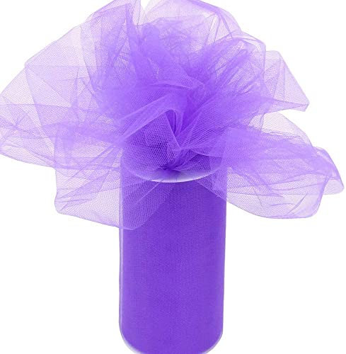 Bobina Tulle 100 mt per Decorazioni, feste di Matrimonio, Ideale per confetti, bomboniere, vestiti, sedia, regali ecc. (Lilla, 12.5)