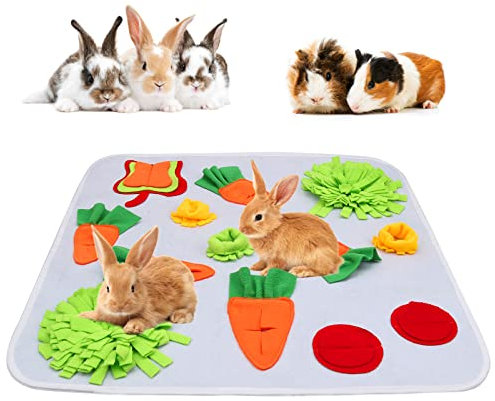 HYLYUN Schnüffelteppich Kaninchen Schnüffelmatte Meerschweinchen Spielzeug Intelligenz Kaninchen Futtersuche Waschbar Faltbar Riechen rutschfest Schnüffelspielzeug Intelligenzspielzeug-New