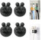 Klebehaken 4 Stück Weiß,FUNNY HOOKS， Rasiererhalter ohne Bohren, Zahnbürsten Halterung,Rasierhobel Halter, Nassrasierer Klebehalterung Dusche, Stifthalter selbstklebend, Handtuchklemme (Schwarz)