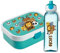 Ferocity Set de fiambreras Personalizadas para niños Chicos al Colegio Personalizadas con Nombre Fiambrera Botella de Agua biberón Libre de BPA con Tenedor y Compartimento bento Animales [153]